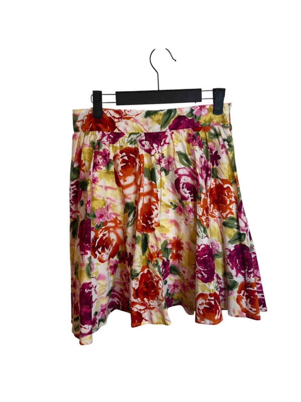 Xhilaration Colorful Floral Pleated A-Line Skirt